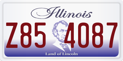 IL license plate Z854087