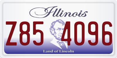 IL license plate Z854096