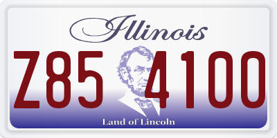IL license plate Z854100