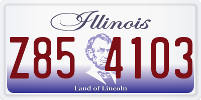 IL license plate Z854103