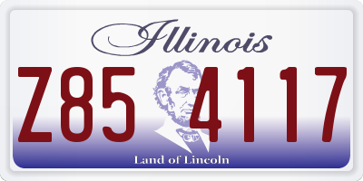 IL license plate Z854117