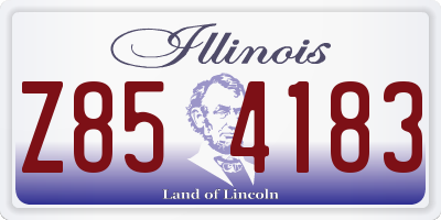 IL license plate Z854183