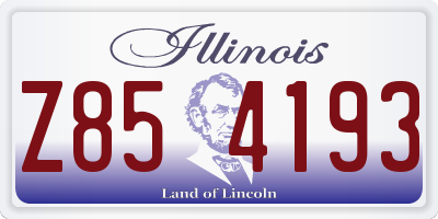 IL license plate Z854193