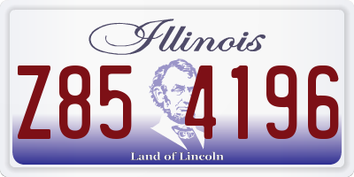 IL license plate Z854196