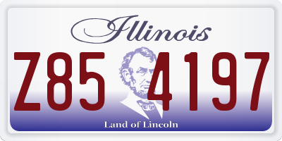 IL license plate Z854197