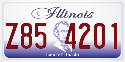 IL license plate Z854201