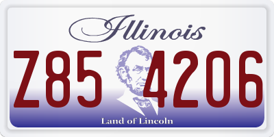 IL license plate Z854206