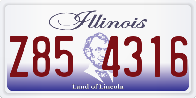 IL license plate Z854316