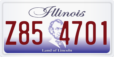 IL license plate Z854701