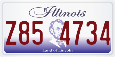 IL license plate Z854734