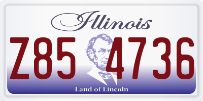 IL license plate Z854736