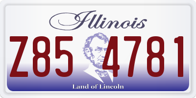 IL license plate Z854781