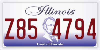 IL license plate Z854794