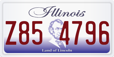 IL license plate Z854796