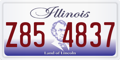 IL license plate Z854837