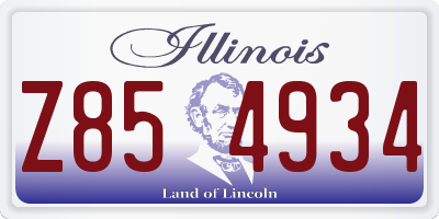 IL license plate Z854934