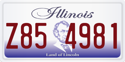 IL license plate Z854981
