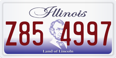 IL license plate Z854997