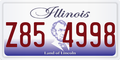 IL license plate Z854998