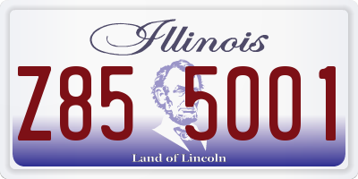 IL license plate Z855001