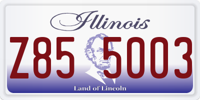 IL license plate Z855003