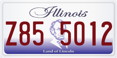 IL license plate Z855012