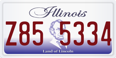 IL license plate Z855334