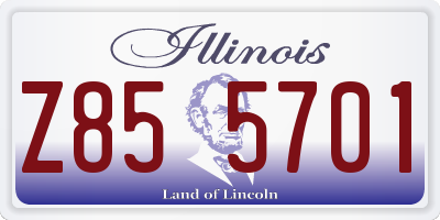 IL license plate Z855701