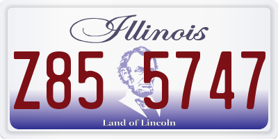 IL license plate Z855747