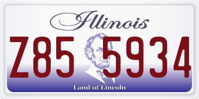 IL license plate Z855934