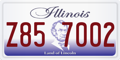 IL license plate Z857002