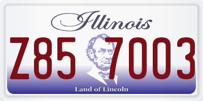 IL license plate Z857003
