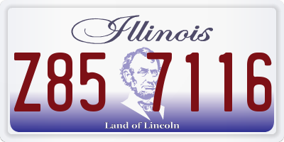 IL license plate Z857116