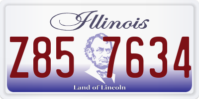 IL license plate Z857634