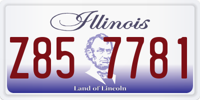 IL license plate Z857781