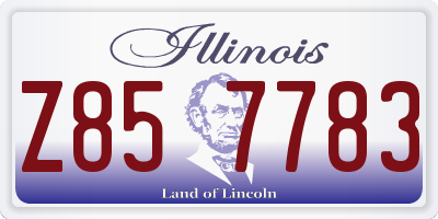 IL license plate Z857783