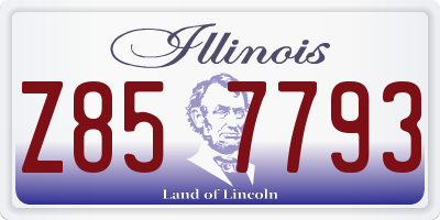 IL license plate Z857793
