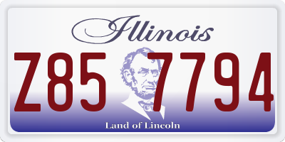 IL license plate Z857794