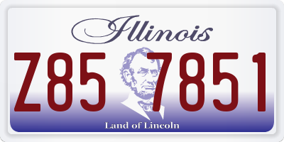 IL license plate Z857851