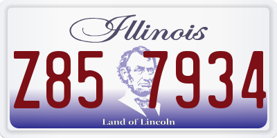 IL license plate Z857934