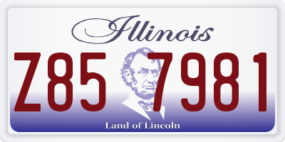 IL license plate Z857981