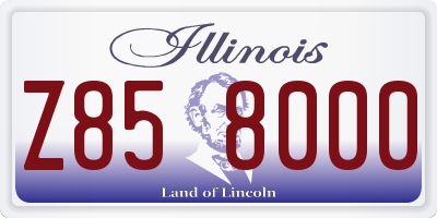IL license plate Z858000
