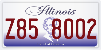 IL license plate Z858002