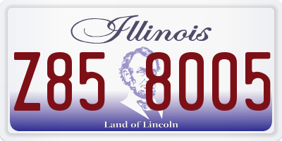 IL license plate Z858005
