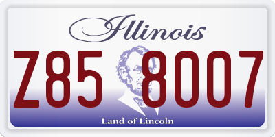IL license plate Z858007