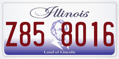 IL license plate Z858016