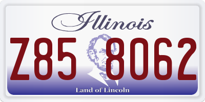 IL license plate Z858062