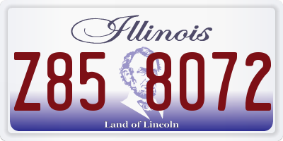 IL license plate Z858072