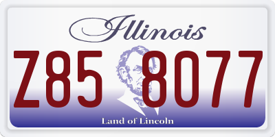 IL license plate Z858077