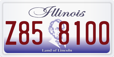 IL license plate Z858100